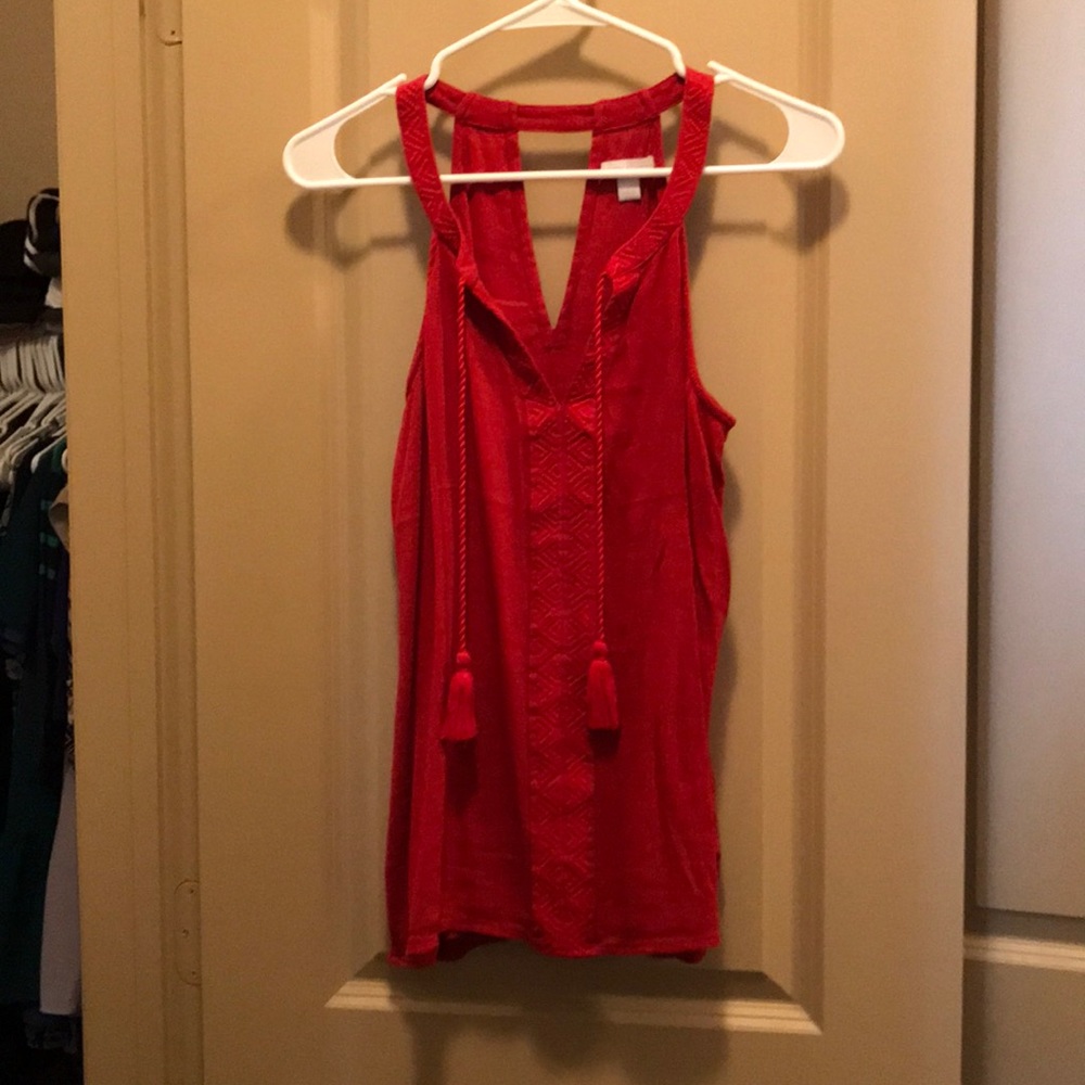 Tribal Rustic Red Sleeves Top